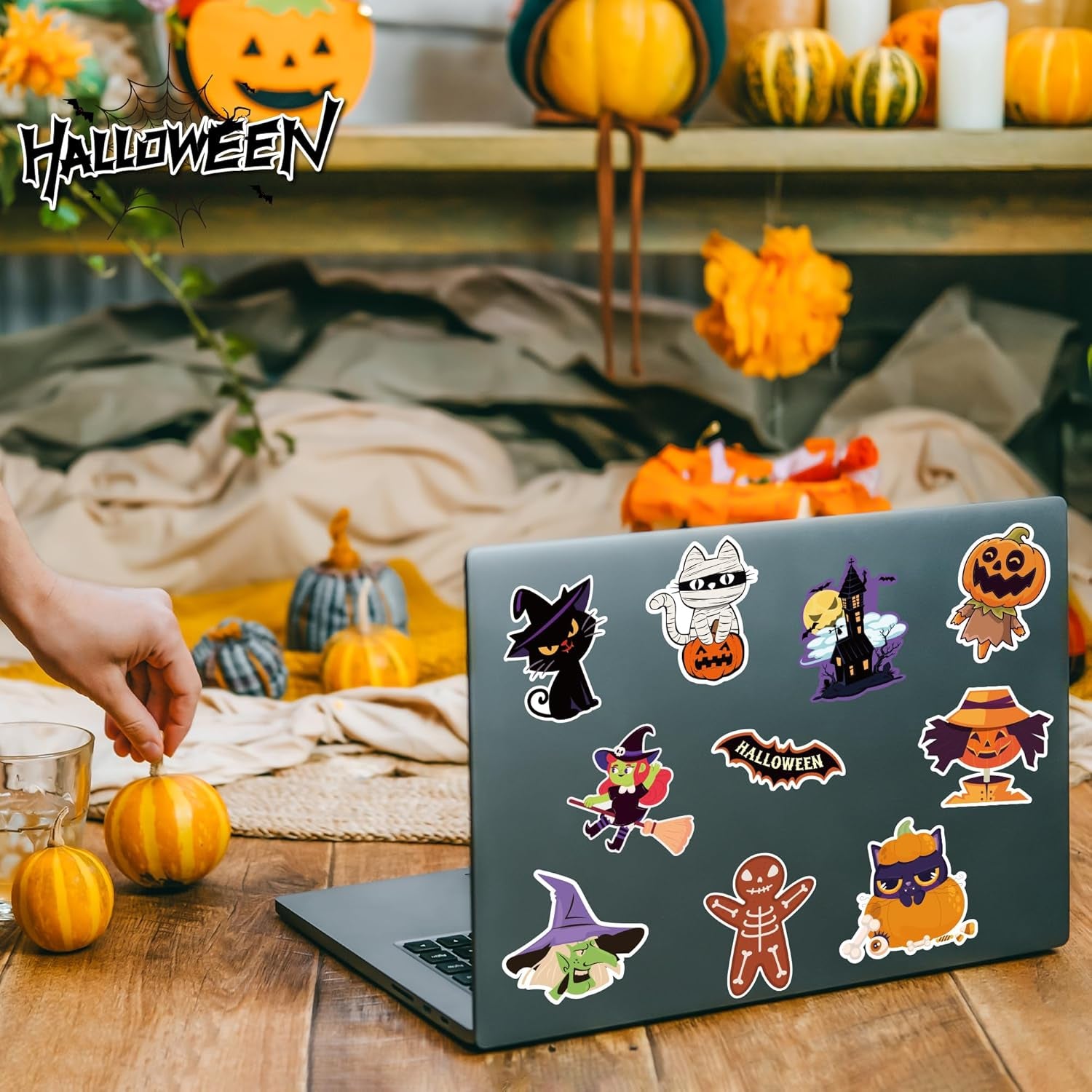 Halloween Stickers | 100 PCS Halloween Party Favors - Halloween Stickers for Kids - Vinyl Halloween Games Toys Gifts Party Supplies - Kids Halloween Crafts Accessories Treats Bulk for Classroom