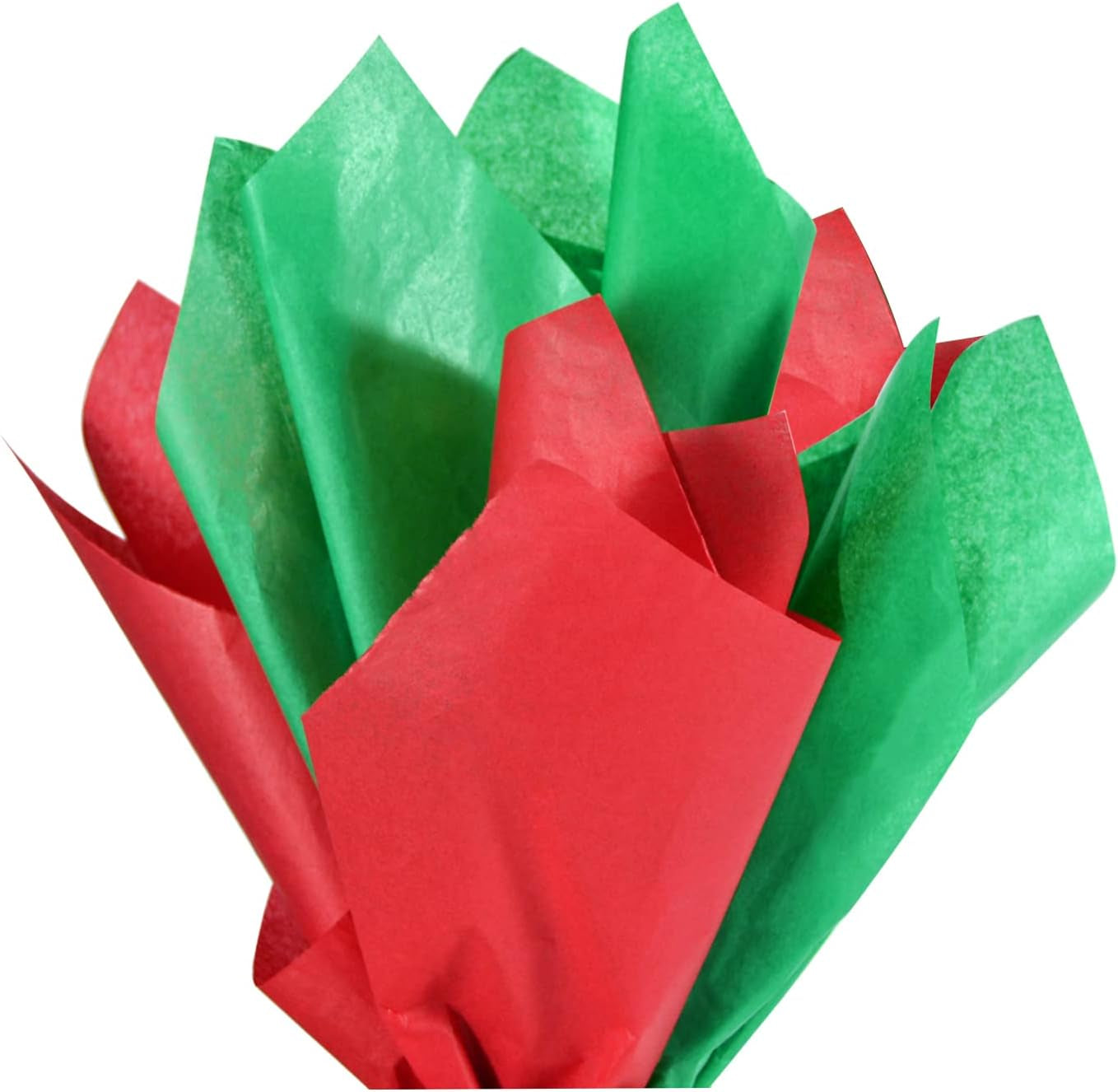 100 Sheets 20"X14" Red and Green Tissue Paper Bulk for Gift Bags,Gift Wrapping Arts Craft Party Favor Christmas Decoration