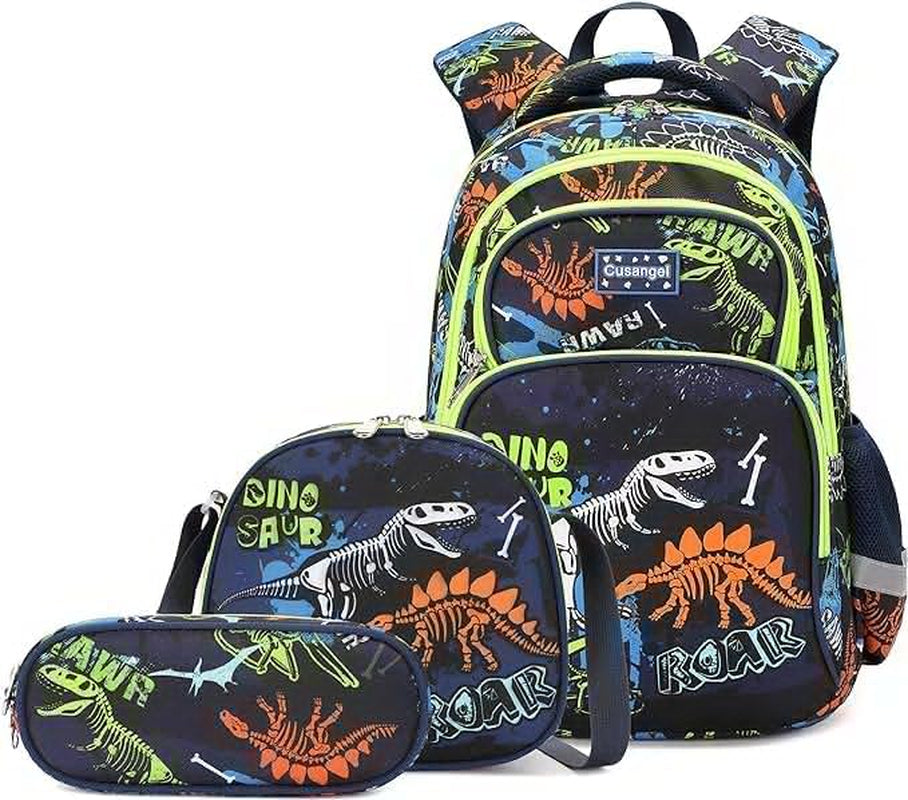 Backpack for Boys Girls School Bookbags,Kindergarten Elementary Middle School Lightweight Waterproof Multifunctional Large Capacity for Backpack (16 Inch Dinosaur Fun Prints)