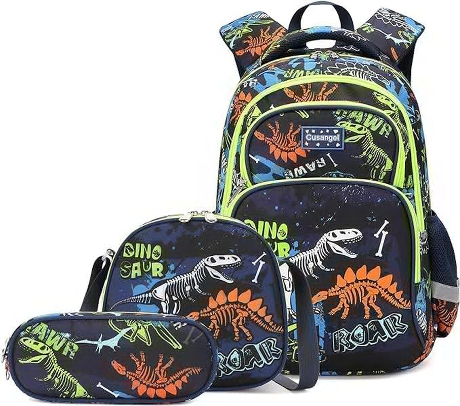 Backpack for Boys Girls School Bookbags,Kindergarten Elementary Middle School Lightweight Waterproof Multifunctional Large Capacity for Backpack (17Inch Luminous Dinosaur)