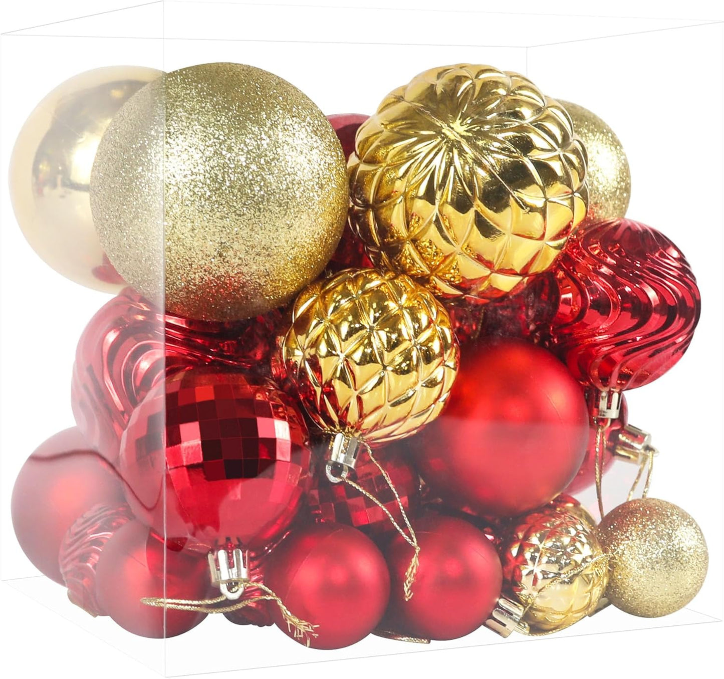 Christmas Tree Ornaments - 36 PCS Shatterproof Christmas Ball Ornaments Set for Christmas, Holiday, Wreath & Party Decorations (Multi-Size, Red, Gold)