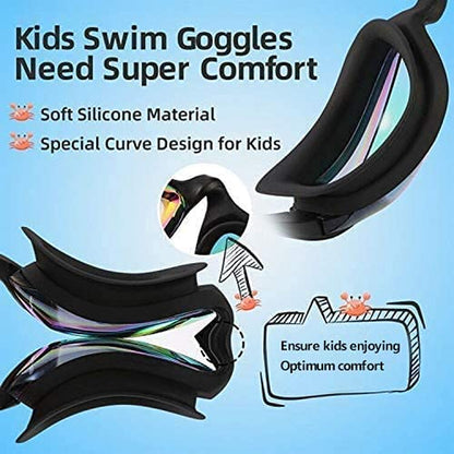 Kids Swim Goggles, Pack of 2 Swimming Goggles for Children Boys & Girls Age 3-14