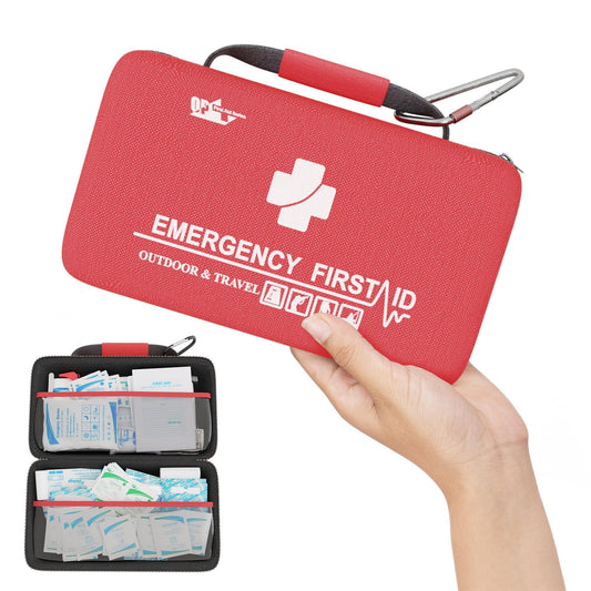 Small First Aid Kit for Car Office 121 Pieces Sturdy Red EVA Travel First Aid