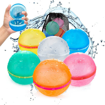 16 PCS Reusable Water Balloons, Refillable Magnetic Water Balls for Outdoor Games, Self Sealing Water Splash Bomb Quick Fill for Summer Fun, Pool Beach Toys for Kids Ages 3-12