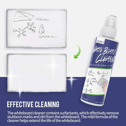 Non-Toxic Whiteboard Cleaner, 8.5 Fl Oz Dry Erase Board Cleaner, Low-Odor Whiteboard Cleaning Spray with Cloth, Removes Stubborn Marks from Whiteboards