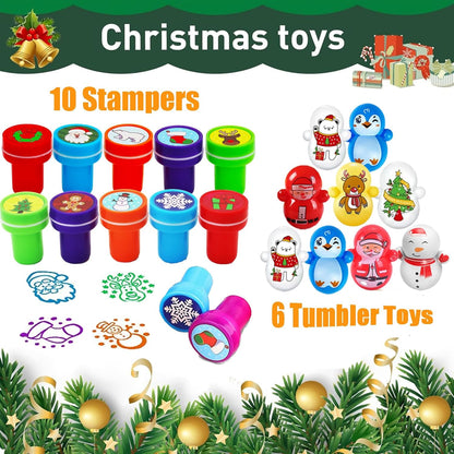 120 Pcs Christmas Party Favors for Kids, Prizes Treasure Box Toys for Classroom, Pinata Filler, Goodie Bag Stuffers, Prize Box Fidget Toys Bulk, Treasure Chest Stocking Stuffers for Boys Girls