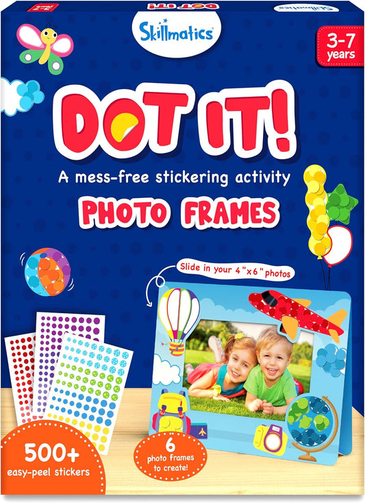 Art Activity - Dot It Photo Frames, Mess-Free Sticker Art for Kids, Craft Kits, DIY Activity, Gifts for Boys & Girls Ages 3, 4, 5, 6, 7, Travel Toys for Toddlers