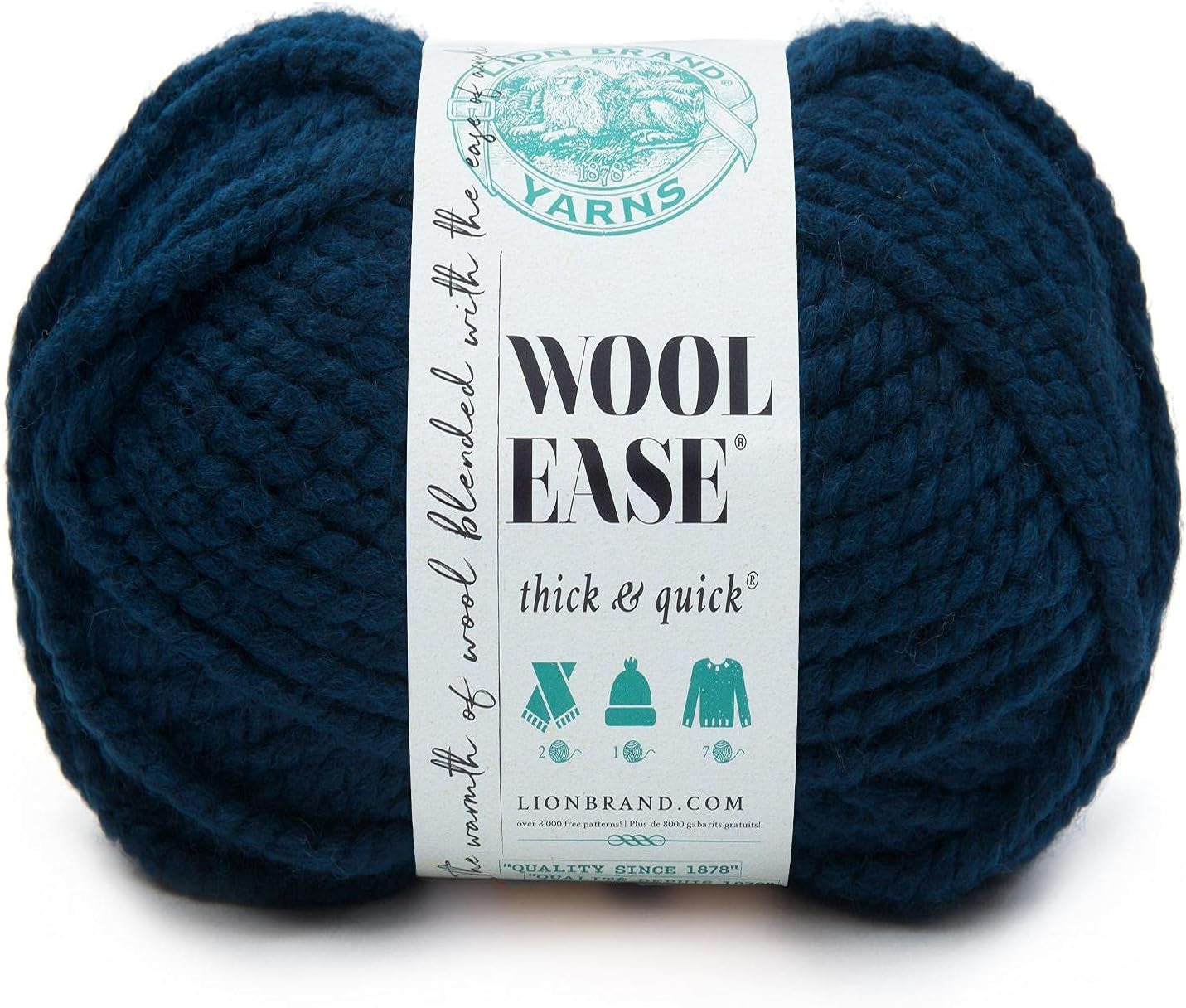 Wool-Ease Thick & Quick Yarn, Soft and Bulky Yarn for Knitting, Crocheting, and Crafting, 1 Skein, Fossil