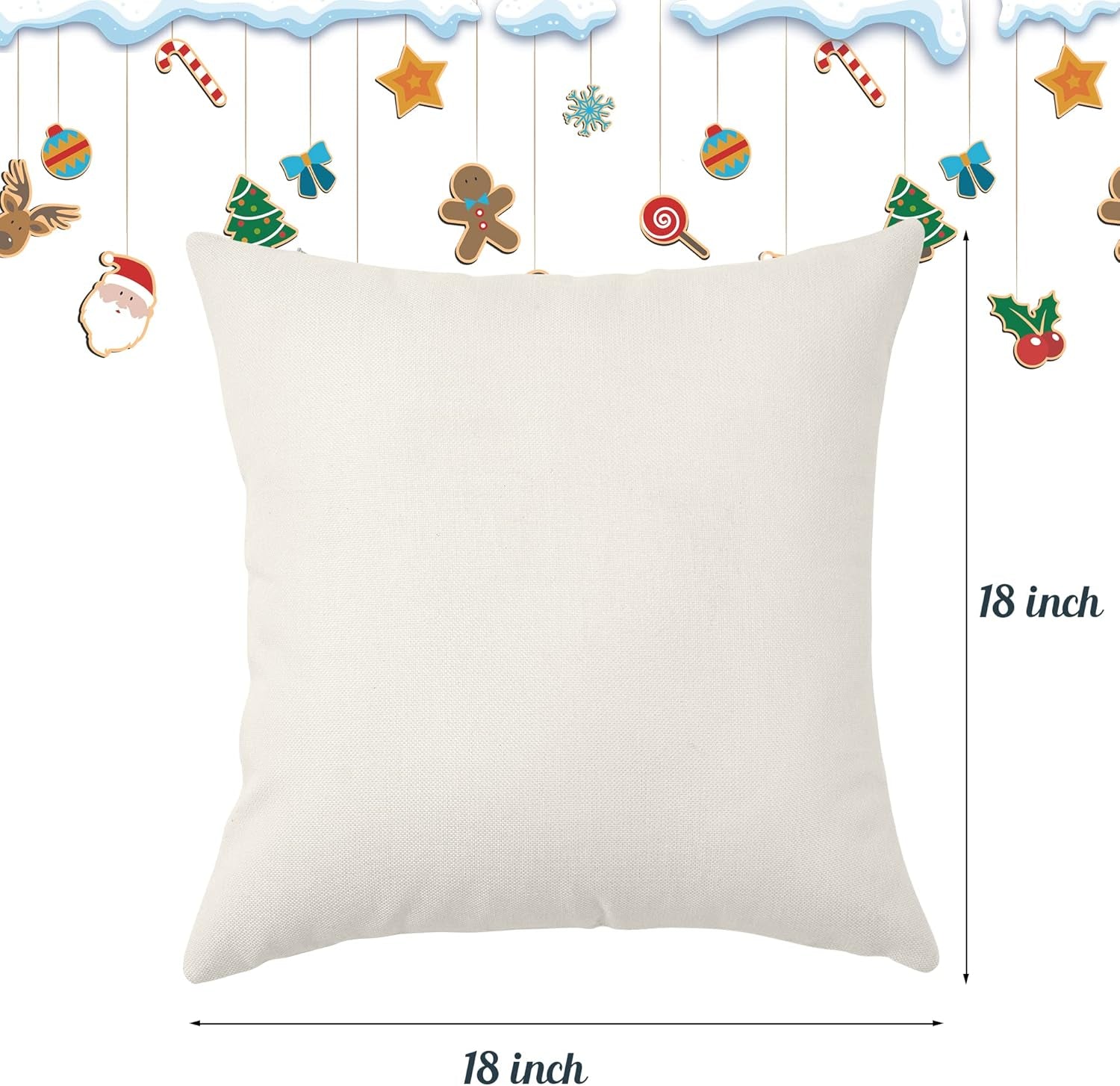 Christmas Pillow Covers Set of 4 for Christmas Decoration Winter Throw Pillow Cover Christmas Decor (18X18, Merry Christmas & Hello Winter)