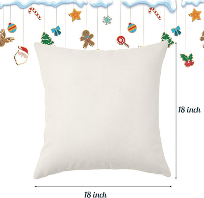 Christmas Pillow Covers Set of 4 for Christmas Decoration Winter Throw Pillow Cover Christmas Decor (18X18, Merry Christmas & Hello Winter)