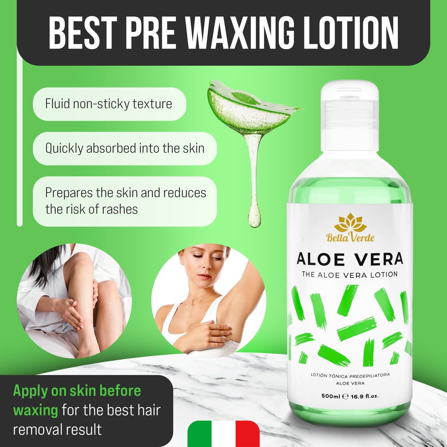 Bella Verde Pre and Post Waxing Care   Home Kit for Women and Men   Pack of 2