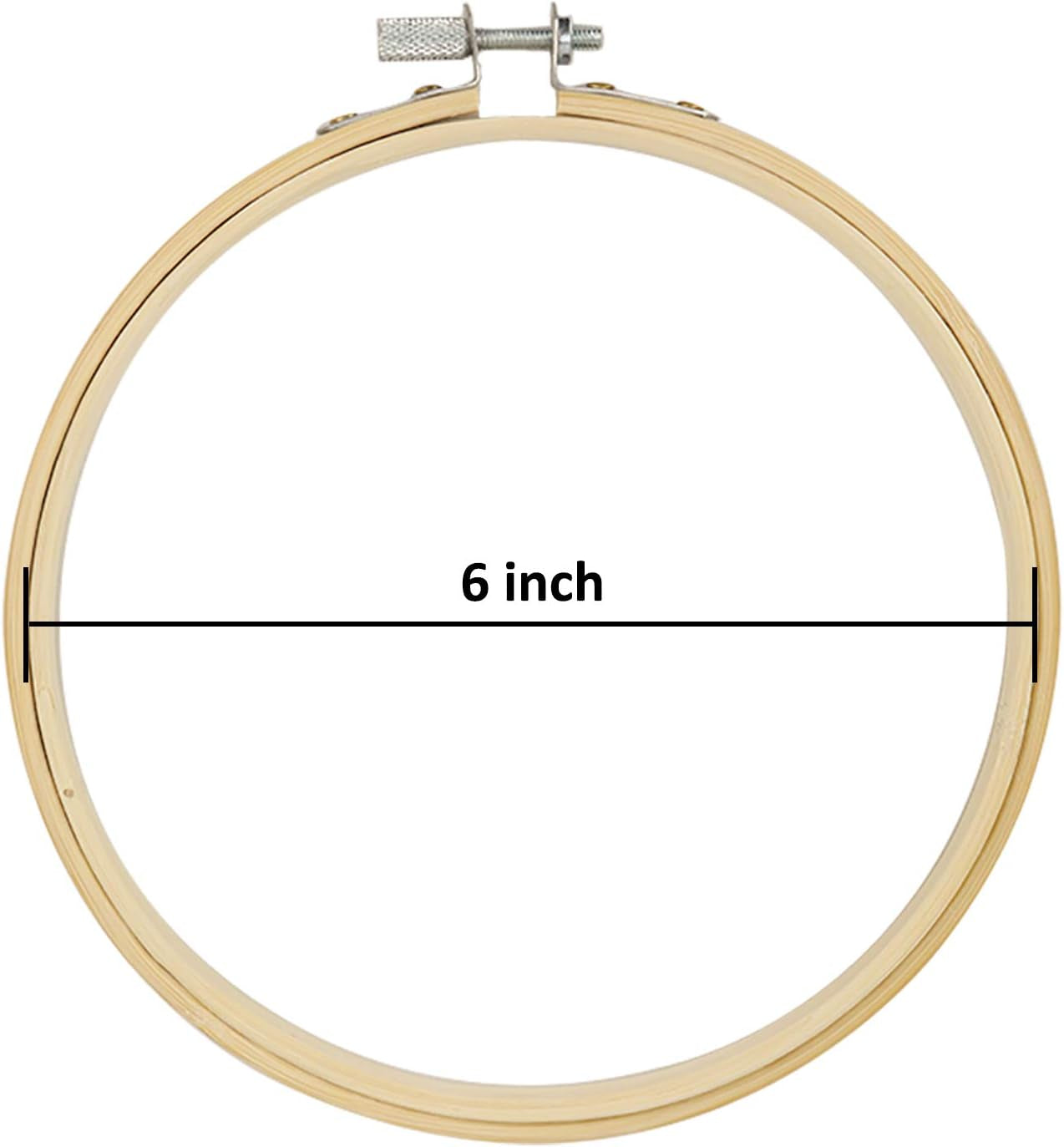 12 Pieces 6 Inch Embroidery Hoops Bamboo Circle Cross Stitch Hoop Ring for Embroidery and Cross Stitch Decoration