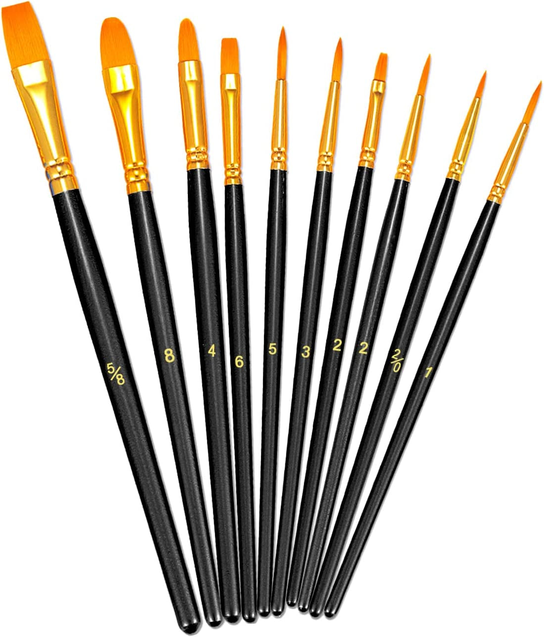 Paint Brushes Set, 2 Pack 20 Pcs Round-Pointed Tip Paintbrushes Nylon Hair Artist Acrylic Paint Brushes for Acrylic Oil Watercolor, Face Nail Art, Miniature Detailing & Rock Painting, Blue