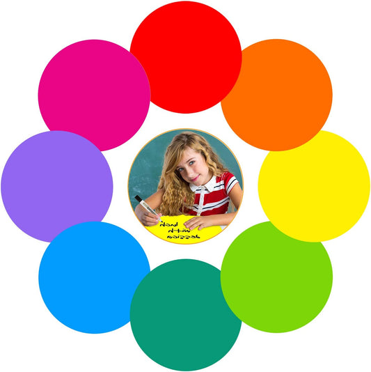 Colorful Dry Erase Dots Circles Whiteboard Marker Removable Stickers Spots Wall Decals for School Classroom Teachers Students Table & Desk, 8 Pack