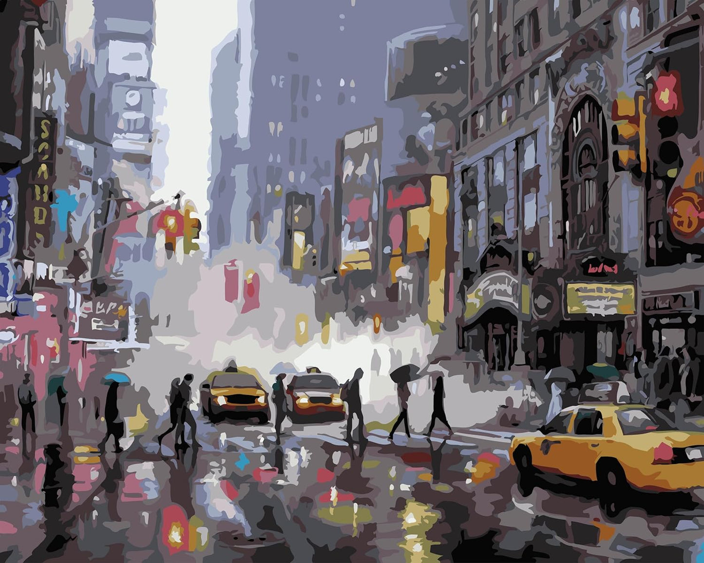 Paint by Numbers for Adults Beginner,Times Square ,Landscape Street Scenery,Manhattan City Night View 16 X 20 Inch