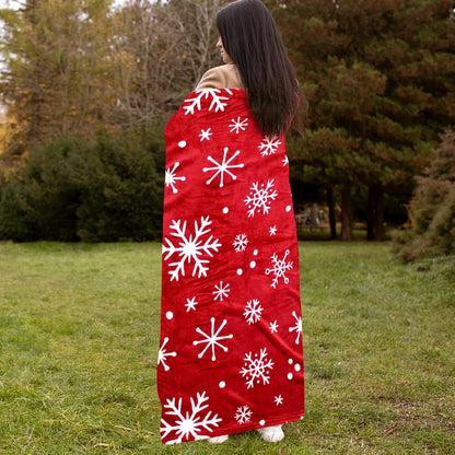 Christmas Throw Blanket for Stylish Warm Winter Cabin Throw - Red Snowflake Christmas Fleece Blanket Premium Microfiber, Silky Soft, Plush, Warm & Lightweight for Couch, Sofa, Bed, 50” X 60"