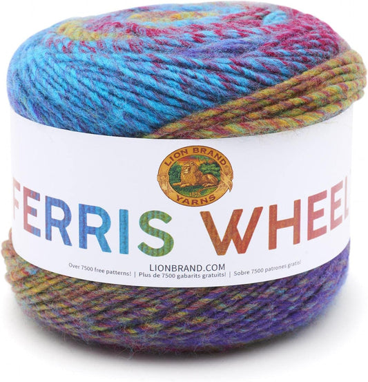 Ferris Wheel Yarn, Multicolor Yarn for Knitting, Crocheting, and Crafts, 1-Pack, Vintage Carousel