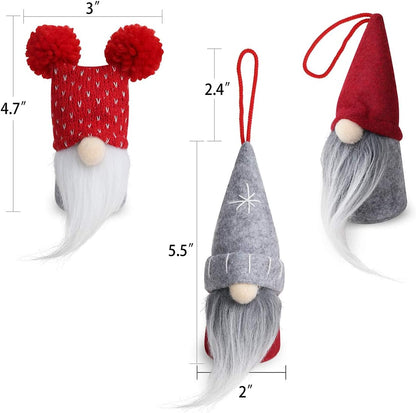 Gnome Christmas Ornaments Set of 6, Handmade Swedish Tomte Gnomes Decorative Ornaments Plush Christmas Decorations Tree Hanging Scandinavian Santa Elf Home Table Decor 2024