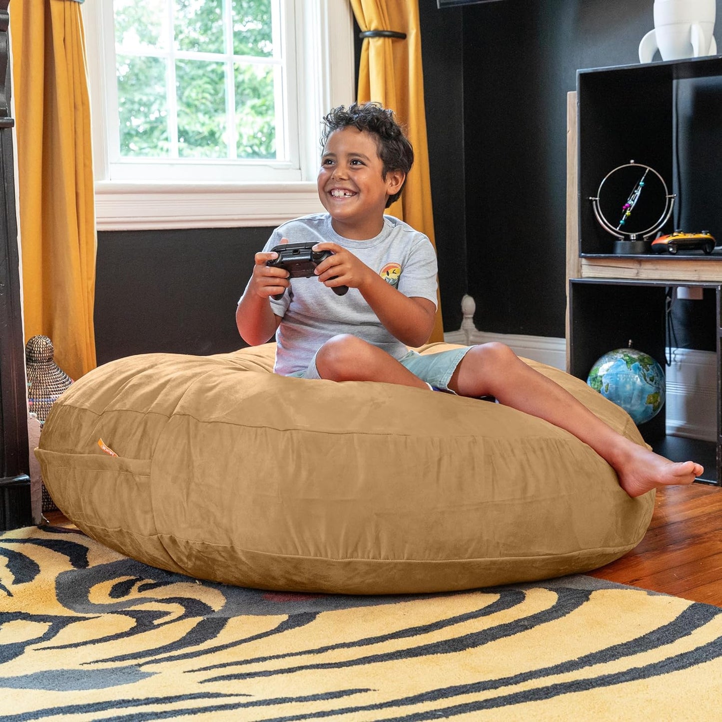 Cocoon 4 Foot Bean Bag Chair, Camel