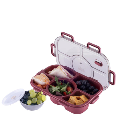 Tarlini  Simple & Easy  Pink Bento Box  Leak Proof BPA Free 5 Compartment