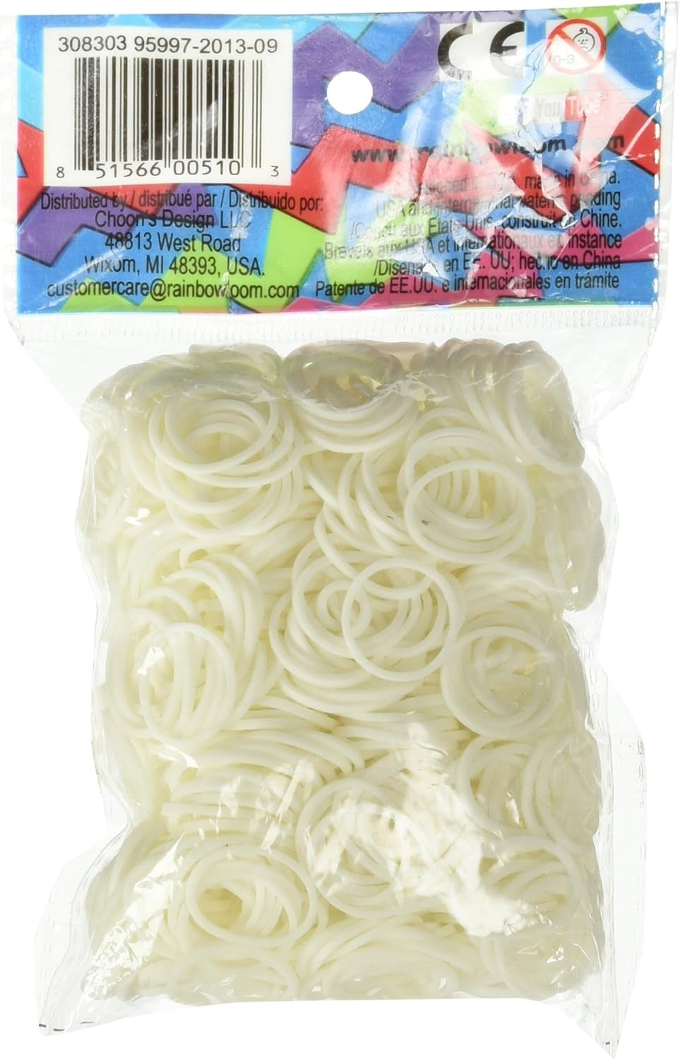 Official White Rubber Bands Refill 600 Count + 24 C-Clips