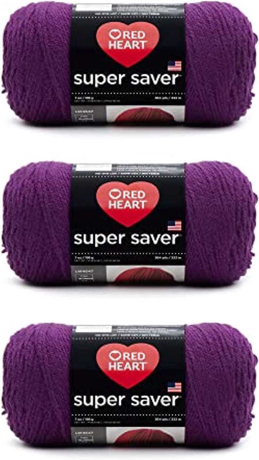 Super Saver White Yarn - 3 Pack of 198G/7Oz - Acrylic - 4 Medium (Worsted) - 364 Yards - Knitting/Crochet