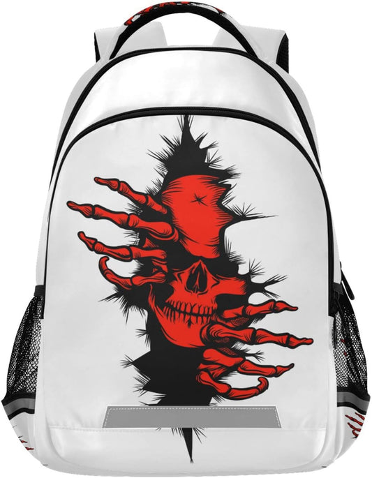 Backpack Grunge Skull Day of the Dead Red School College Backpack Laptop Casual Daypack