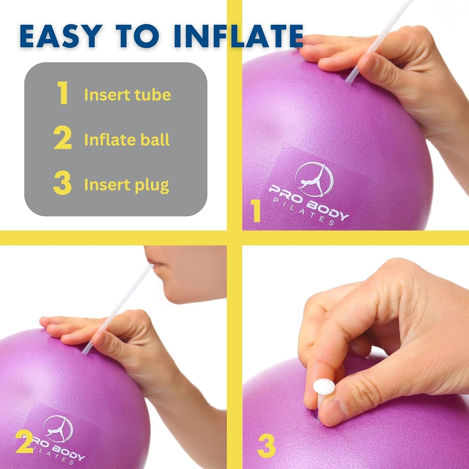 Ball Small Exercise Ball, 9 Inch Barre Ball, Mini Soft Yoga Ball, Workout Ball for Stability, Barre, Fitness, Ab, Core, Physio and Physical Therapy Ball at Home Gym & Office