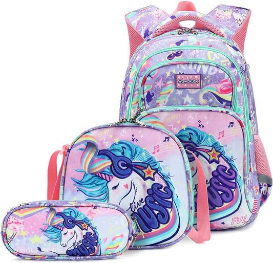 School Bookbag, Cute Multi Compartment Preschool Primary Backpack for Boys Girls