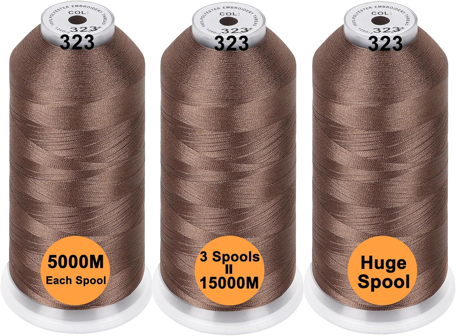 Polyester Embroidery Machine Thread Assorted Color Packs - 40 Options - 5000M Spool - for All Embroidery Machines