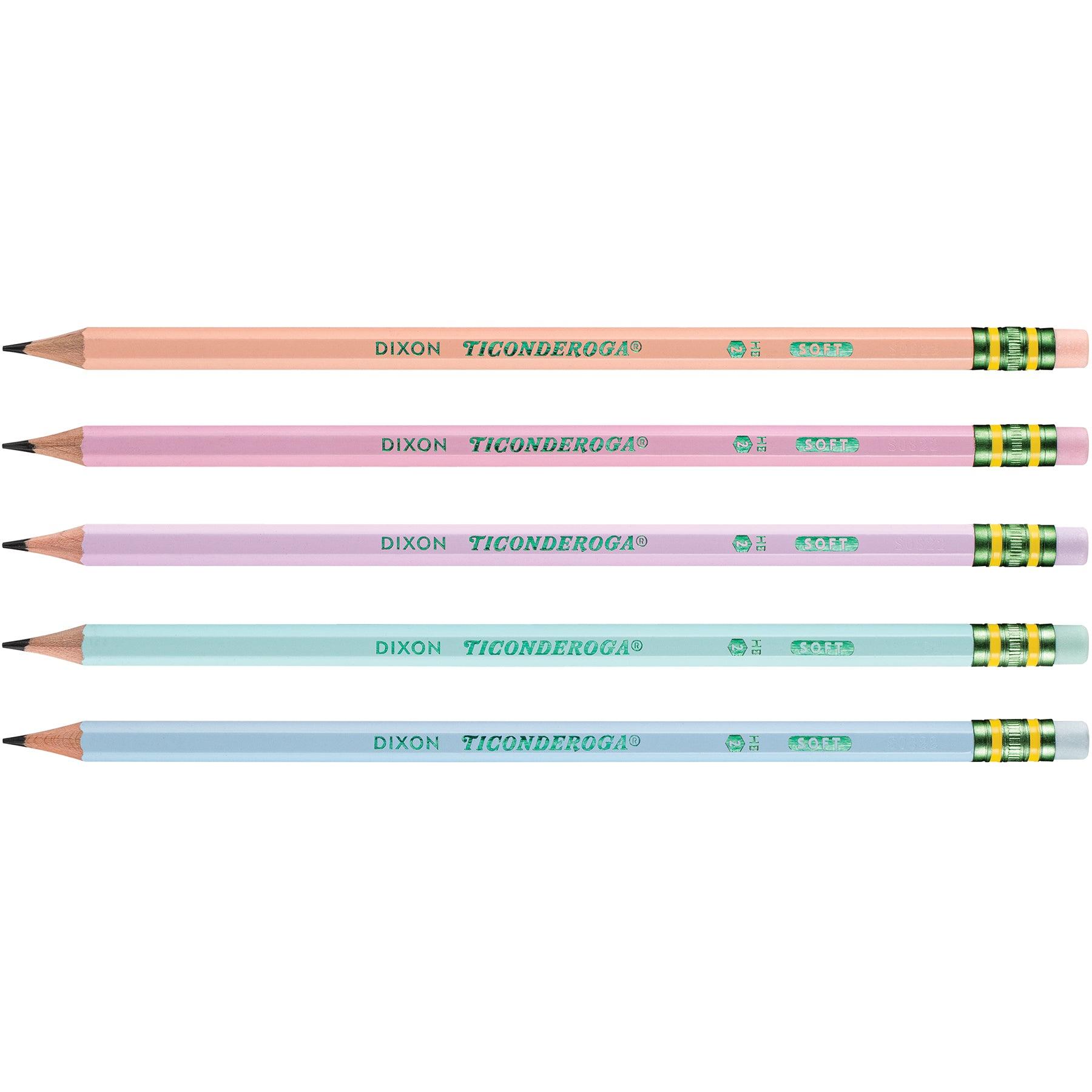 #2 Pastel Pencils, 5 Assorted Colors, 10 Per Pack, 6 Packs - Loomini