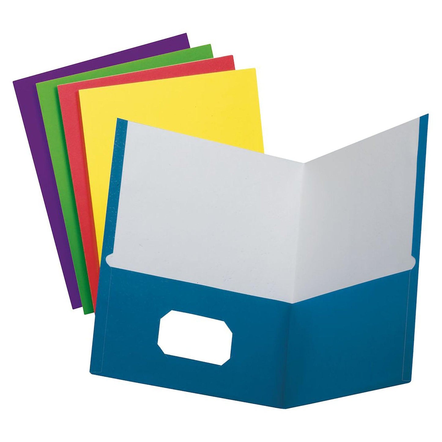 2-Pocket Portfolio Paper, Assorted Colors, Pack of 100 - Loomini
