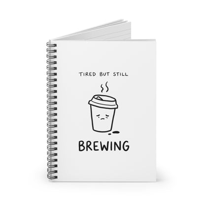 Spiral Journal Notebook, Tired Coffee Cup, School Gift, Book Collector