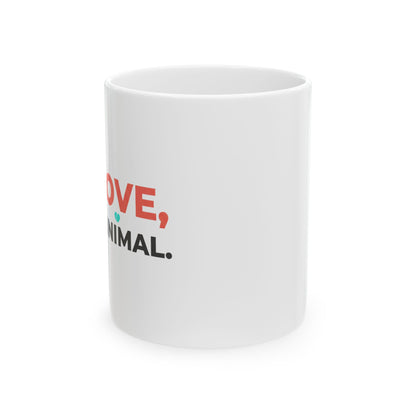 minimal love text | 11oz ceramic coffee mug for cozy sips | Valentine, Galentine & friend gift | clean aesthetic typography