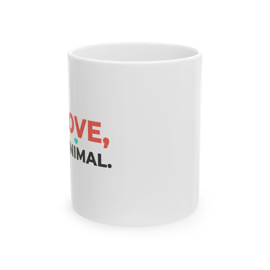 minimal love text | 11oz ceramic coffee mug for cozy sips | Valentine, Galentine & friend gift | clean aesthetic typography