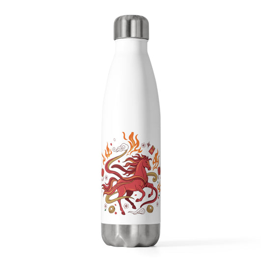 Fire Horse Trotting Silk Road | 20oz Insulated Stainless Steel Tumbler Bottle | Lunar New Year 2026 Gift | Paper Cut Art