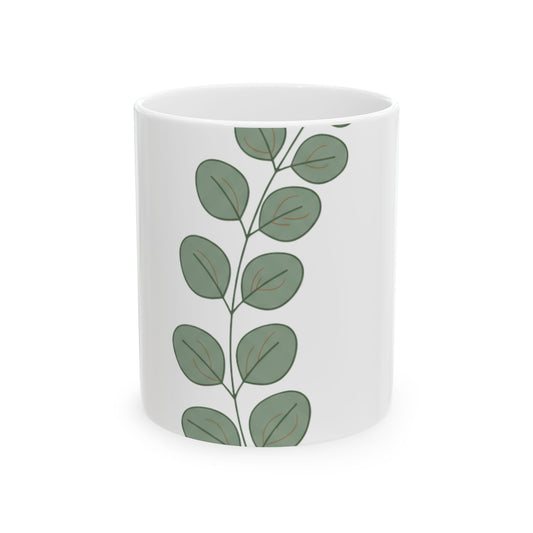 11oz Ceramic Mug, Eucalyptus Sprig, Family Gift, Friend Gift