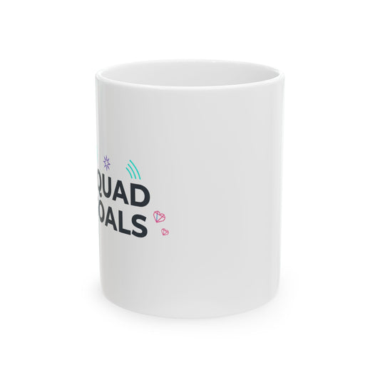 Squad Goals Achieved | 11oz Ceramic Coffee Mug for Besties | Galentine’s & Friend Group Gift | Trendy Trophy Typography