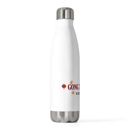 Gongxi Greeting Banner | 20oz Insulated Stainless Steel Tumbler | Lunar New Year Gift for Family & Teachers | Fire Horse 2026 Red Gold