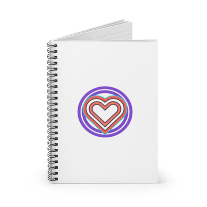 Neon Heart Glow | Spiral Journal Notebook for Notes & Doodles | Back to School, Valentine & Galentine Gift | Y2K Aesthetic