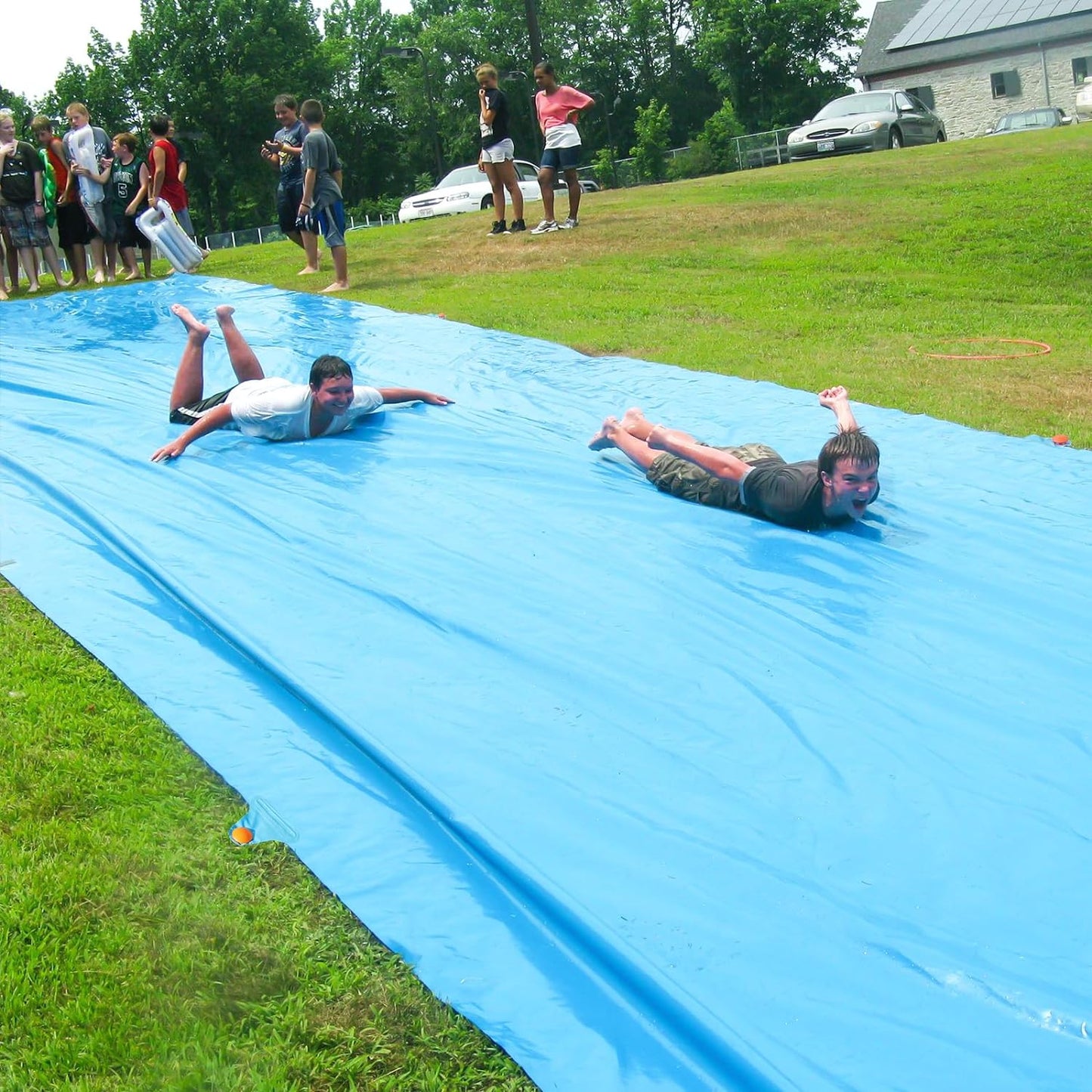 40FT Slip Lawn Water Slide, Giant Slip, Splash and Slide for Kids Teens and Adults - Summer Slip Water and Slides Heavy Duty for Outdoor Backyard Lawn Summer Party with 14 Stakes and 2 Bodyboards