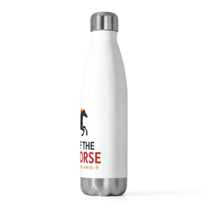 Fire Horse Lunar New Year 2026 | 20oz Insulated Stainless Steel Tumbler Bottle | CNY Gift for Family & Teachers | Red Gold Paper-Cut Style