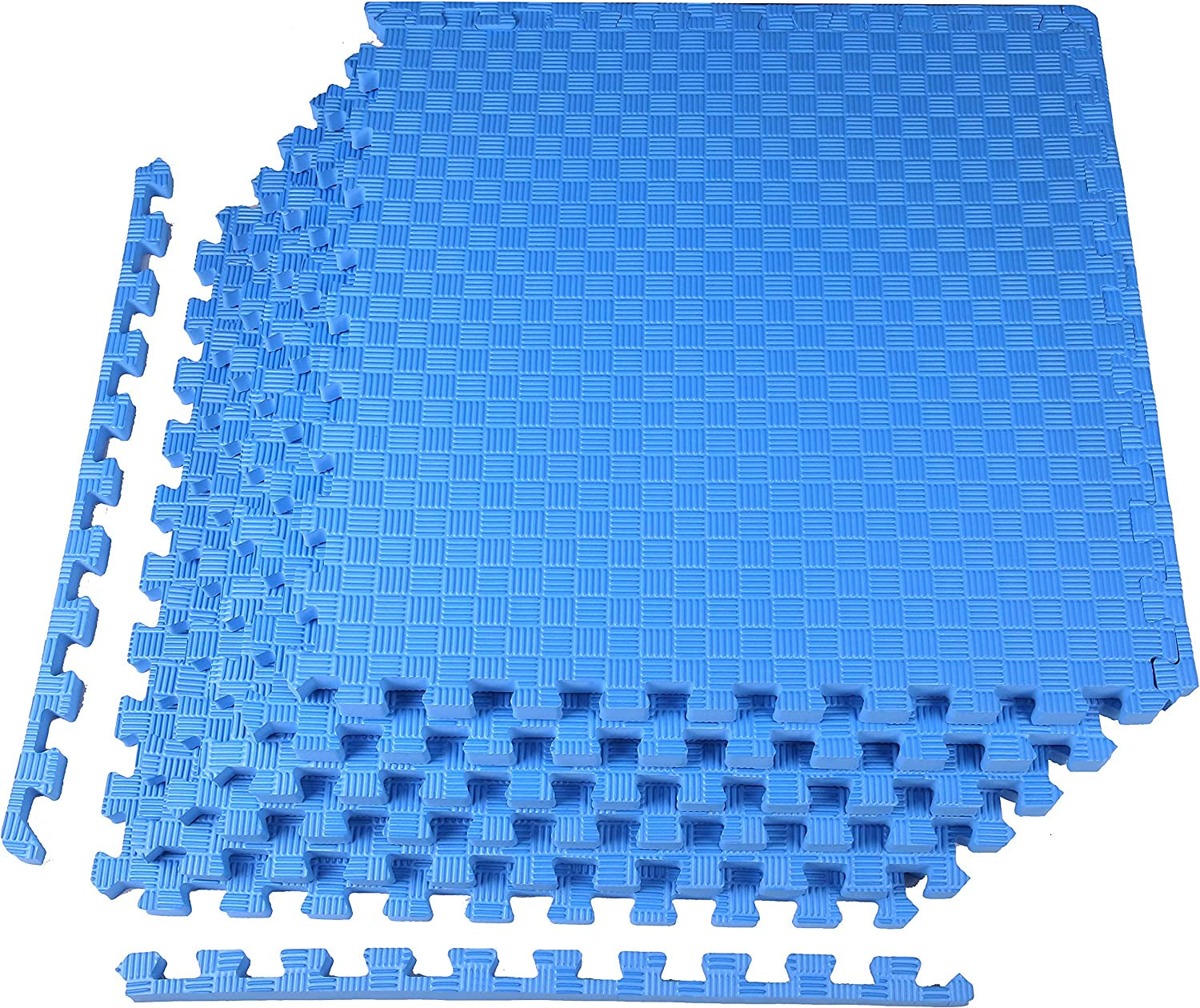 Balancefrom 24 Square Foot Puzzle Exercise Mat with EVA Foam Interlocking Tiles for Exercise, Gymnastics, and Home Gym Protective Flooring, Multicolor