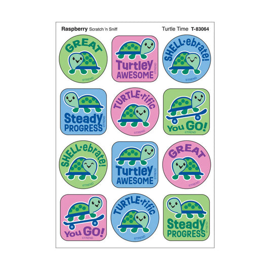 Turtle Time, Raspberry Scent Scratch 'n Sniff Stinky Stickers®, Pack of 48