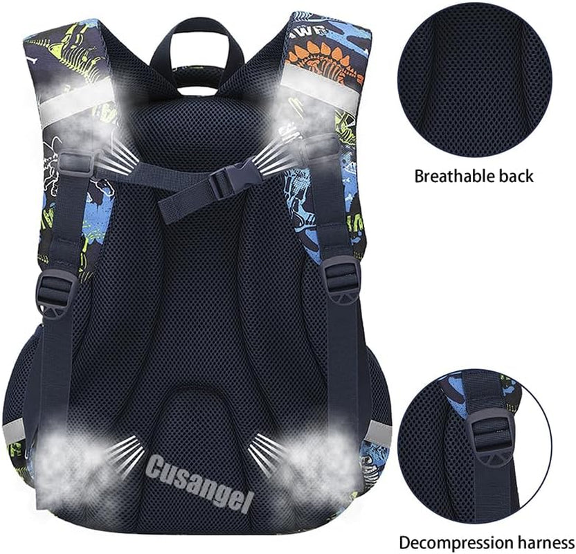 Backpack for Boys, Kid Bookbag Boy Elementary School Multi Compartment Backpack, Adjustable Chest Strap Side with Pockets.
