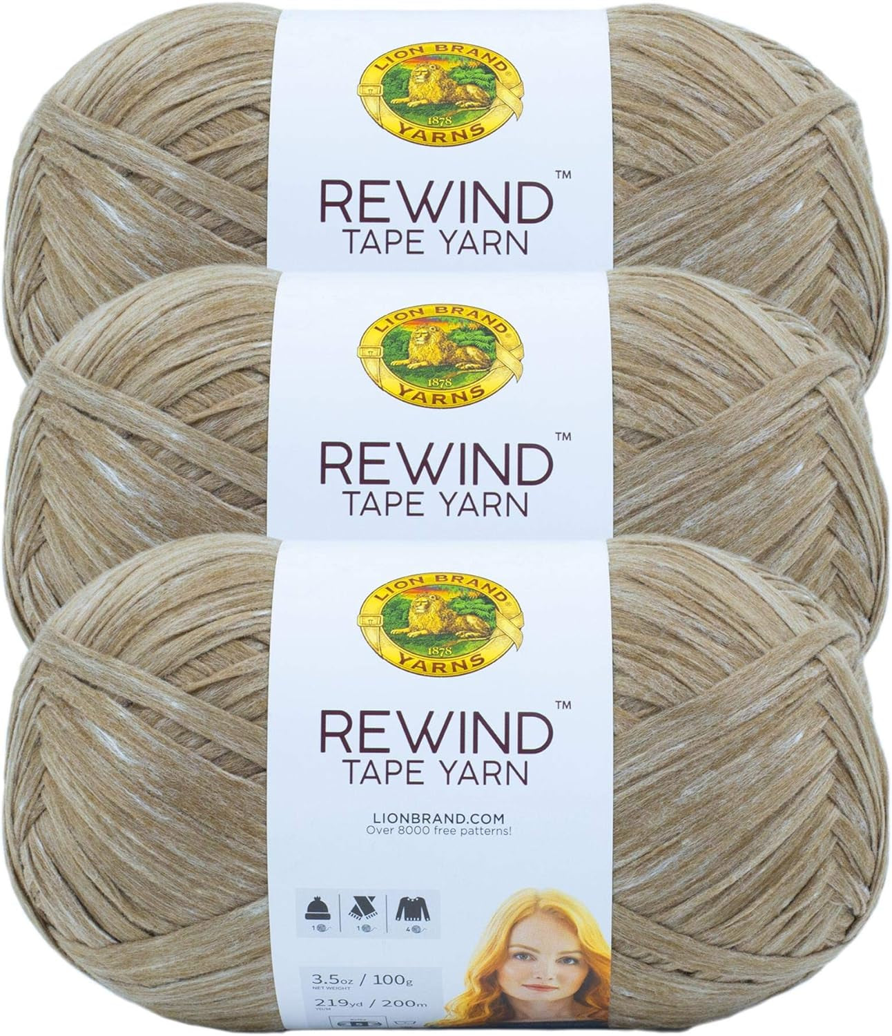 Rewind Yarn, Yarn for Knitting and Crocheting, Craft Tape Yarn, 1-Pack, Willow