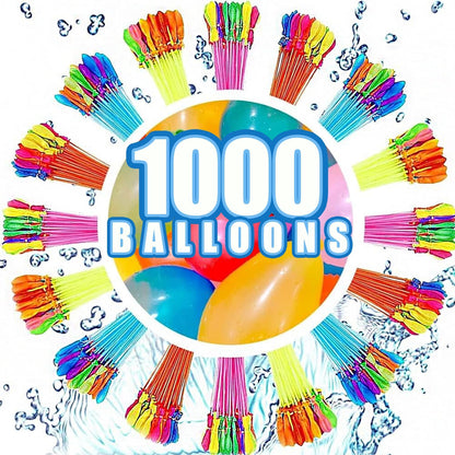 Water Balloons Quick Fill 1000-Piece Set - Ultimate Summer Splash Fun for Kids and Adults, Ideal for Outdoor Parties and Water Fight Games