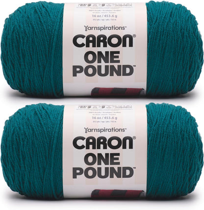 One Pound White Yarn - 2 Pack of 454G/16Oz - Acrylic - 4 Medium (Worsted) - 812 Yards - Knitting/Crochet