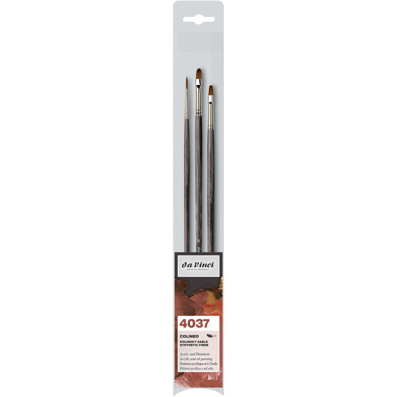 COLINEO Synthetic Red Sable, Oil & Acrylic, 3 Brush Set