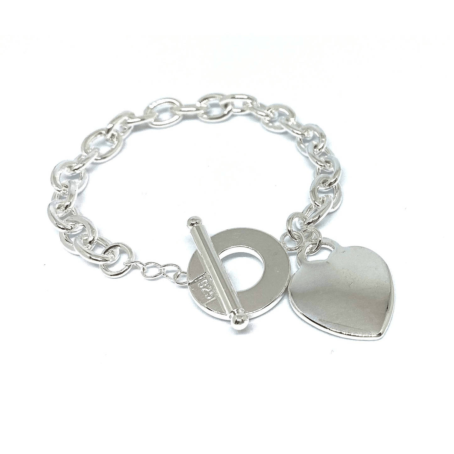 Heart Shaped Lady Charm Bracelet (925 Silver) - Loomini